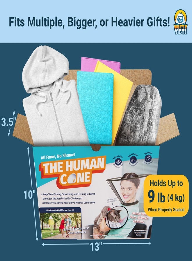 Witty Yeti Hilarious Human Cone Gag Gift Empty Box. Wrap Your Real Present with This Convincing Fake Prank Box for Men or Women. Funny White Elephant Practical Joke for Birthday or Christmas Parties. - Image 3